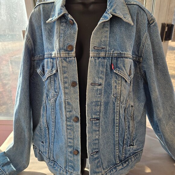 Vintage 80s Levi's Denim Trucker Jeans Jacket 50L - Picture 1 of 12